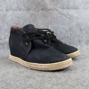 Aldo Shoes Women 6.5 Wedge Sneaker Canvas Espadrille Chukka Fashion Black Casual